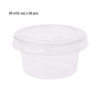 KUKALE Disposable Cups 50Pcs Set Of 30ml/1 oz Sauce Pot Container Jello Shot Cup Slime Storage With Lid For Ketchup