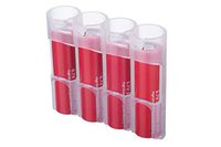 Storacell SL18650CC by Powerpax SlimLine 18650 Battery Caddy, Clear, Holds 4 Batteries (Not Included)
