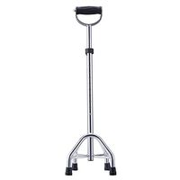 HXZXH Adjustable Big Quad Cane Lightweight Walking Canes Walking Stick for Men and Women Hand Crutch with Ring Handle Crutches with LED Light Fashionable Sturdy Stable Silver