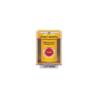 SS2271PO-EN STI Yellow Indoor/Outdoor Surface Turn-to-Reset Stopper Station with EMERGENCY POWER OFF Label English