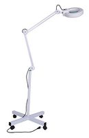 Leoneva 5X Professional Lamp Light 360 Degree LED Magnifier Light (5 Diopter Magnification) with Rolling Floor Stand Adjustable Arm (5X 16 Diopter Floor Lamp)