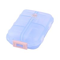 uxcell Plastic Traveling 10 Compartments Medicine Pills Holder Storage Box Case Blue