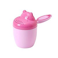 Ugthe Infant Products Cute Hippo Baby Bathroom Shower Shampoo Rinse Cup Hair Washing Spoon with Handle - Pink