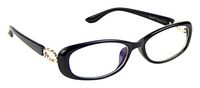 Cyxus Blue Light Filter Oval Black Glasses, Anti Eyestrain Headache Reading Eyewear