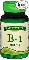 Nature's Truth B-1 100 mg - 100 Tablets, Pack of 5