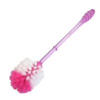 uxcell Closestool Cleaning Tool Scrubbing Brush White Fuchsia