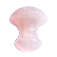 PESOENTH Premium Natural Rose Quartz Gua Sha Scraping Massage Tool Physical Therapy Handmade Mushroom Shaped Jade Stone Guasha Board Tool for Facial SPA Acupuncture