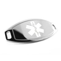 My Identity Doctor - Custom Engraved Medical ID Tag, 316L Steel Medium - White