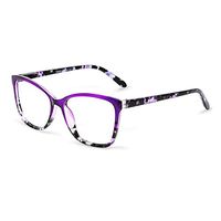 OCCI CHIARI Progressive Multifocus Women Square Reading Glasses Anti Blue Light Reader Spring Hinges (Purple, 200)