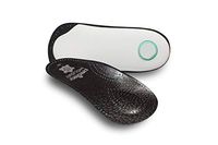 pedag HOLIDAY Orthotic Inserts | 3/4 Length, Thin Leather, Ultra Light, Semi-Rigid Shoe Insoles with Metatarsal Pad & Heel Cushion, Black, US M10/ EU43