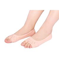 XGXQBS Moisturizing Gel Socks, Prevents Dry Cracked Silicone Heel Cups Heel Protectors Silicone Gel Inserts Socks for with Holes-a