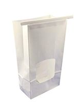 NEWPAK Bakery Kraft Paper Tin Tie Bags with Window Tan or White 6 x 2 3/4 x 9 1/2 250pcs (White)