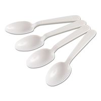 General Supply GENHYWS Heavyweight Cutlery, Teaspoons, Plastic, White, 1000/carton