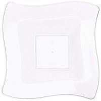 Fineline Settings 10-Piece Wavetrends Square-Wave China-Like Bowls, 5-Ounce, Clear