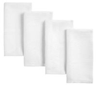 Elrene Chelsea Microfiber Cloth Napkins, Set of 4 (White)