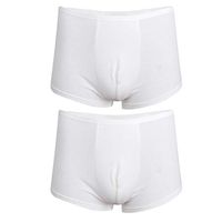 Fityle 2 Pack Cotton Regular Absorb Washable Reusable Incontinence Boxer Briefs for Men - White, XXL