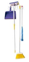 Panacea Grayline 40260 Broom and Mop Clean Rack, White