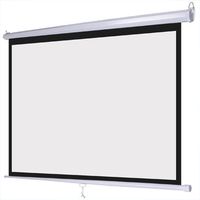 Manual Pull Down Projector Screen Wall Mounted 72" Convenient Dual Wall and Ceilling Installation Design