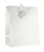 12 Pack Solid Color Gift Bags - Giant Sized (White)