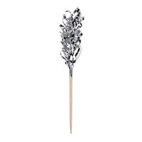 Hoffmaster 600160 Simply Baked Frill Appetizer Toothpick, 4" Long, Silver Metallic On Natural Wood Pick (Pack of 500)