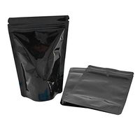 100 Pcs Colorful Stand Up Zip Lock Bags Pouch,Mylar Aluminum Foil Standing Zipper Plastic Pouches Bags Bottom Gusset Pouch Keep Aroma Zip Lock Bags (Black, 14x20x4 cm(5.51"x7.87"x1.57"))