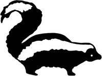 Ranger Products Skunk Car Decal Window Sticker Wild Animal SK01 (White Color Decal) - Die Cut Decal Bumper Sticker for Windows, Cars, Trucks, Laptops, Etc.