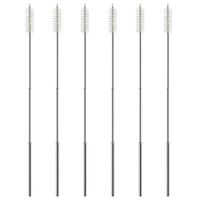 Angole 6 Pack Reusable Metal Straws Cleaning Brushes Collapsible Stainless Steel Straws Cleaning Brushes 9 Inch Portable Telescopic Travel Drinking Straws Cleaning Brushes