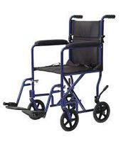 Lightweight Aluminum Transport Chair Blue 17" or 19" Seat (17" Seat)