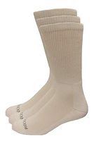 Rock Port Diabetic Crew Socks, White, Mens Size 8-12, 3 Pair