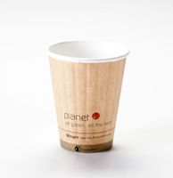 8 Oz. Biodegradable Hot Drink Cup PLA Lined Built-in Heat Sleeve (Case of 1000)