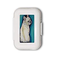 White French Bulldog Pill Box,Pill Organizer Case for Purse Daily/Weekly Unique Design and Large Compartments Medicine Case, Pill Box for Pocket or Purse
