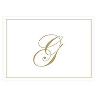 Caspari Gold Embossed Initials Boxed Note Cards in Letter G, 16 Cards & Envelopes