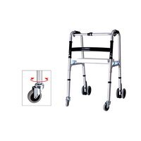 SNMBDB Aluminum Alloy Walker Folding Walking Aid with Bath Stool and Wheels for Elderly