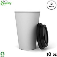 2 Pack of 500 ct - White Hot Drink Paper Cups 10 oz with Black Dome Lids - Disposable Coffee Cups, Recyclable, Compostable, Office, Breakrooms, Restaurants, Coffee Shops, Tea Shops, Latte, Chai
