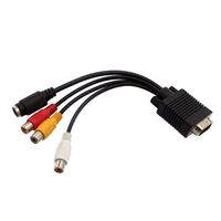 Huoshang VGA SVGA to S-VIDEO 3 RCA TV AV Converter Cable Adapter Black
