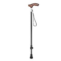 Crutches Canes Adjustable high Strength Carbon Fiber Ultra-Light Cane Solid Wood Handle Non-Slip Stick Suitable for The Elderly and People with Mobility use of Walking aids Bearing 150KG blac