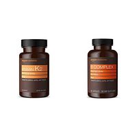 Amazon Elements Vitamin K2 100 mcg, Vegan, 65 Capsules, 2 Month Supply & B Complex, High Potency, 83% Whole Food Cultured, Vegan, 65 Capsules, 2 Month Supply
