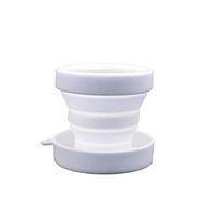SPEQUIX Collapsible Silicone Cup with Lid Menstrual Cup Holder Foldable Sterilizing Storage Container Foldable Travel Cup for Outdoors (White)