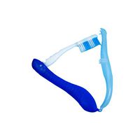 OUNONA Toothbrush Folding Travel Toothbrush Portable Hiking Toothbrush Soft Camping Dental Brush (Blue)