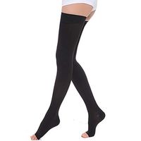 SKYFOXE Thigh High Compression Stockings Women Men-Open Toe Firm Support 15-20 mmHg Graduated Compression Socks-Moderate Toeless Medical Support Hose for Swelling Varicose Veins Edema