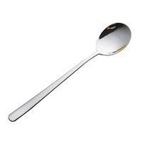 Qinlee Handle Stainless Steel Spoon 20.5 3.8cm Ice Cream Cocktail Teaspoons Coffee Soup Spoons Honey Spoons for Home Kitchen or Restaurant (White)