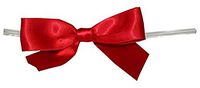 Reliant Ribbon 5170-06505-3X2 Satin Twist Tie Bows - Large Bows, 7/8 Inch X 100 Pieces, Red