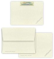 5X7 Blank Cards with A-7 Envelopes - Soft White Parchment Look - 15 Sets by ThunderBolt Paper; Lighter & Darker Colors of Pulp -Invitations, Greeting, Thank Yous, Notes, Wedding - 65# Light Cover