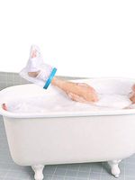 Waterproof Audlt Foot Cast Cover Protector for Shower, Keep Bandages & Casts Dry Protector Bath Reusable Watertight Protection to Broken Surgery Foot Ankle Wounds and Burns (Short Leg)