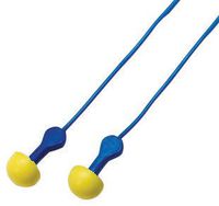 3M Single Use Express Pod Plugs Push-to-Fit Polyurethane Foam Corded Earplugs With Vinyl Cord And Assorted Color Paddle-Style Grips (100 Packs)