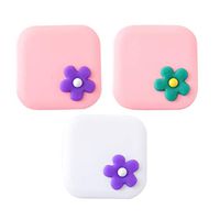 Healifty 3PCS Contact Lens Case Plastic Cartoon Flowers Travel Lens Container Box Storage Tools ï¼ˆRandom Colorï¼‰