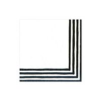 Caspari Border Stripe Paper Cocktail Napkins in Black & White, 20 Per Package
