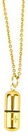 Pill Fob Necklace with 25" Chain - Indiscreetly Keep Emergency Medication Airtight and Dry (Gold/Gold)