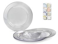 " OCCASIONS" 120 Plates Pack, Heavyweight Wedding Party Disposable Plastic Plates (6.25'' Dessert Plate, Clear)