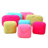 🍀Libobo🍀1Pcs Bathroom Dish Plate Case Home Shower Travel Hiking Holder Container Soap Box (S: 2.9 * 2.9 * 1.7'')